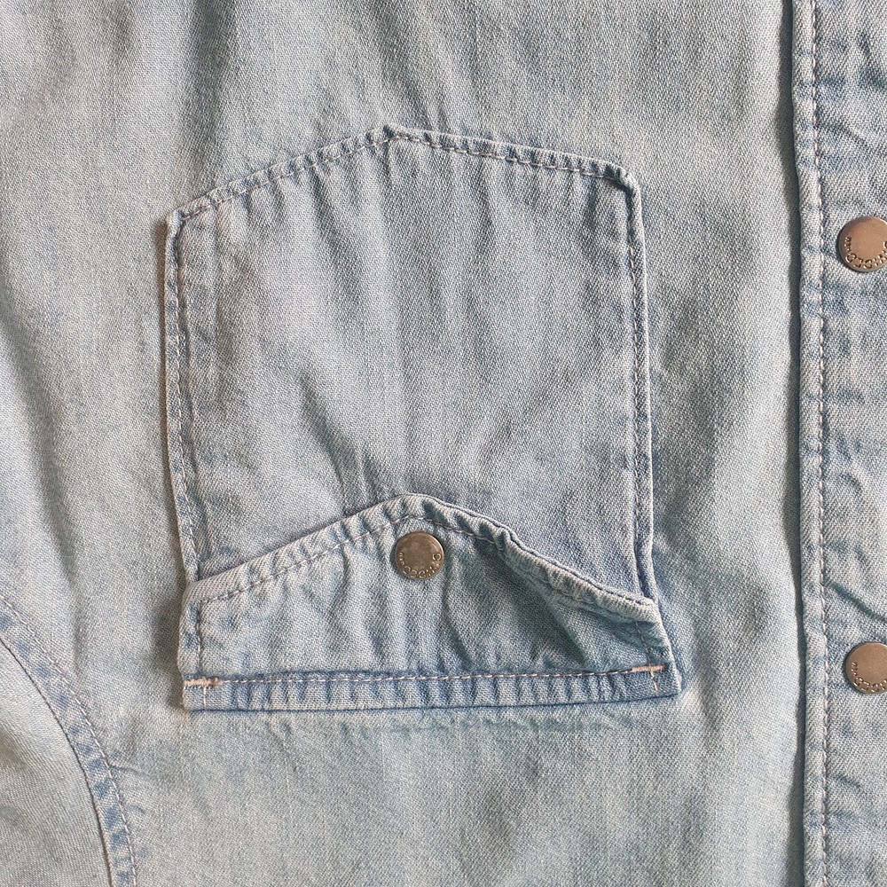 Size S 34½-36¼" Collar 41.5cm Denim Slim Fit Shirt - Picture 4 of 11